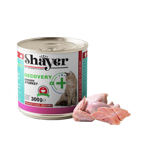 کنسرو سوپ ریکاوری مخصوص گربه با طعم مرغ و بوقلمون شایر وزن 300 گرم