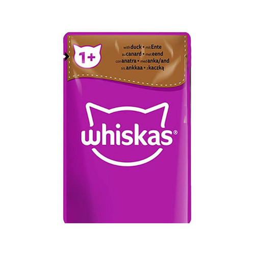 پوچ گربه ویسکاس با طعم اردک Whiskas Cat Pouch وزن 85 گرم