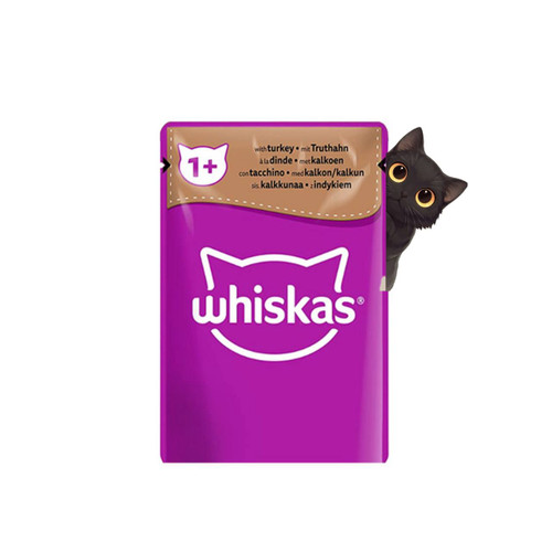 پوچ گربه ویسکاس با طعم بوقلمون Whiskas Cat Pouch وزن 85 گرم